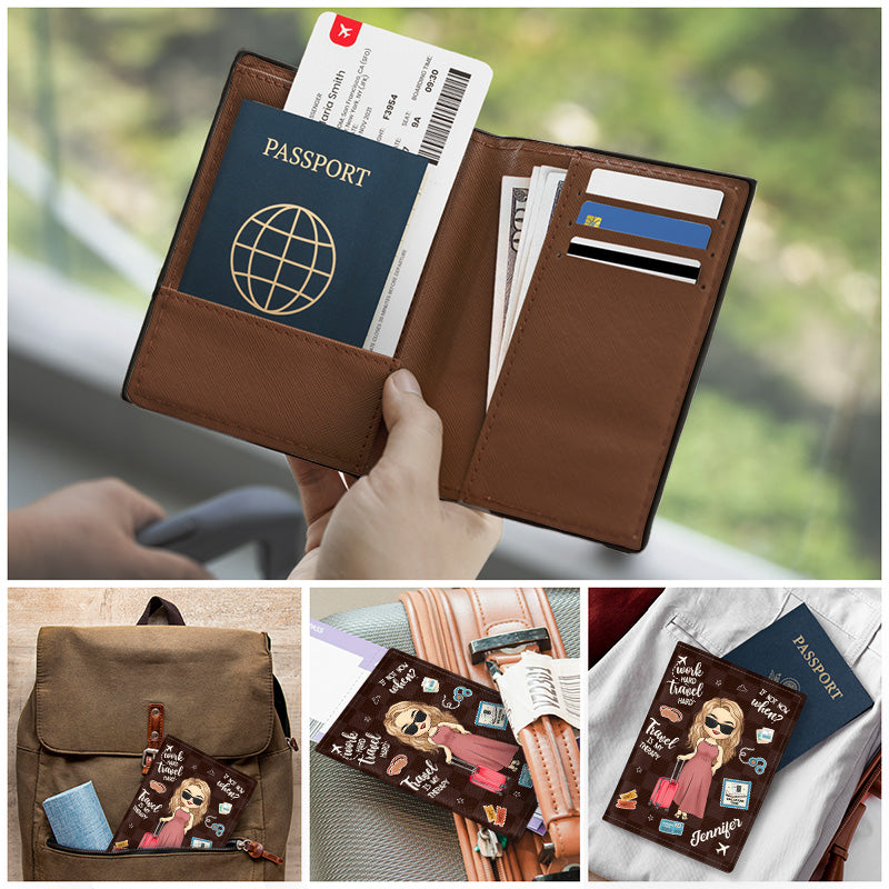 Travel Is My Therapy - Personalized Custom Passport Cover - Gift For Him, Her, Traveling Lovers