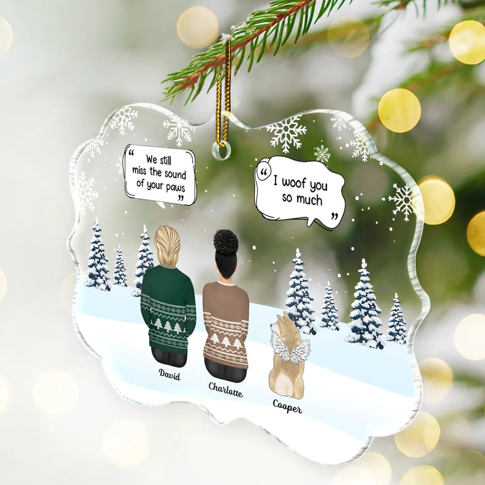 I Miss You - Personalized Medallion Acrylic Ornament - Christmas Memorial Gift For Pet Lovers, Dog Mom, Dog Dad, Cat Mom, Cat Dad 2