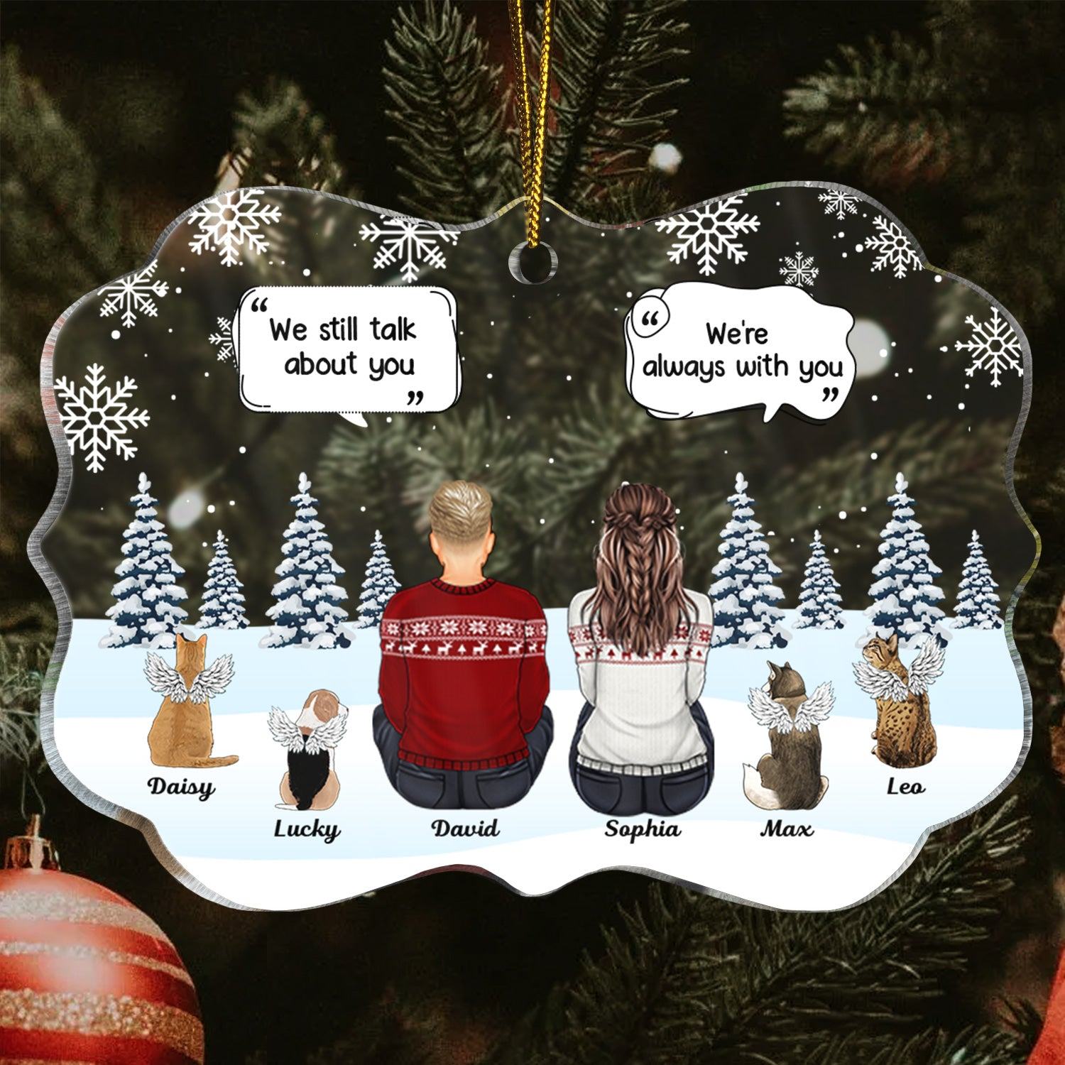 I Miss You - Personalized Medallion Acrylic Ornament - Christmas Memorial Gift For Pet Lovers, Dog Mom, Dog Dad, Cat Mom, Cat Dad 3
