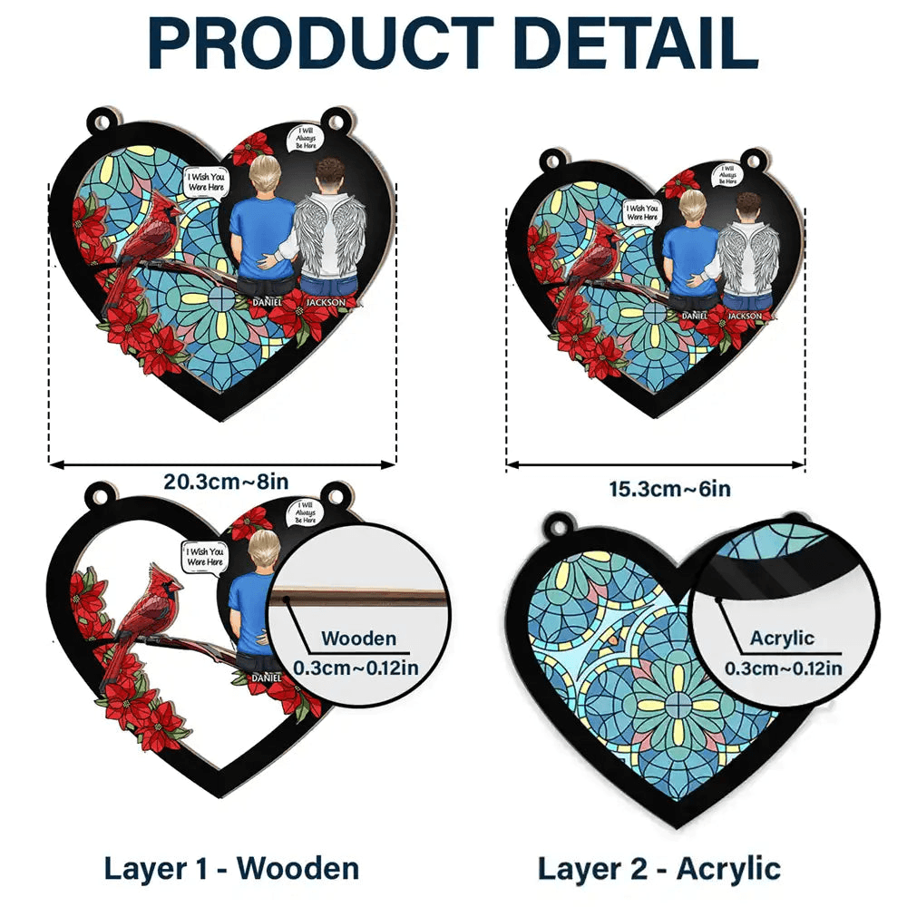 I'm Always With You personalized suncatcher ornament, alternate view 5
