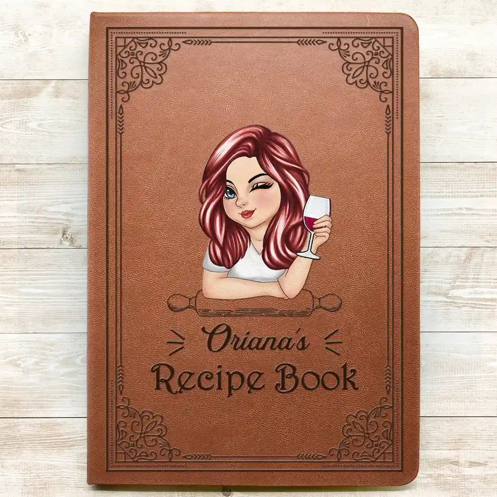 My Leather Recipe Cookbook - Personalized Leather Journal 3
