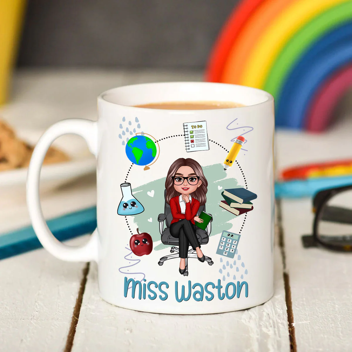 Teacher School Things - Personalized Custom Mug - Back To School Gift For Teachers & Educators
