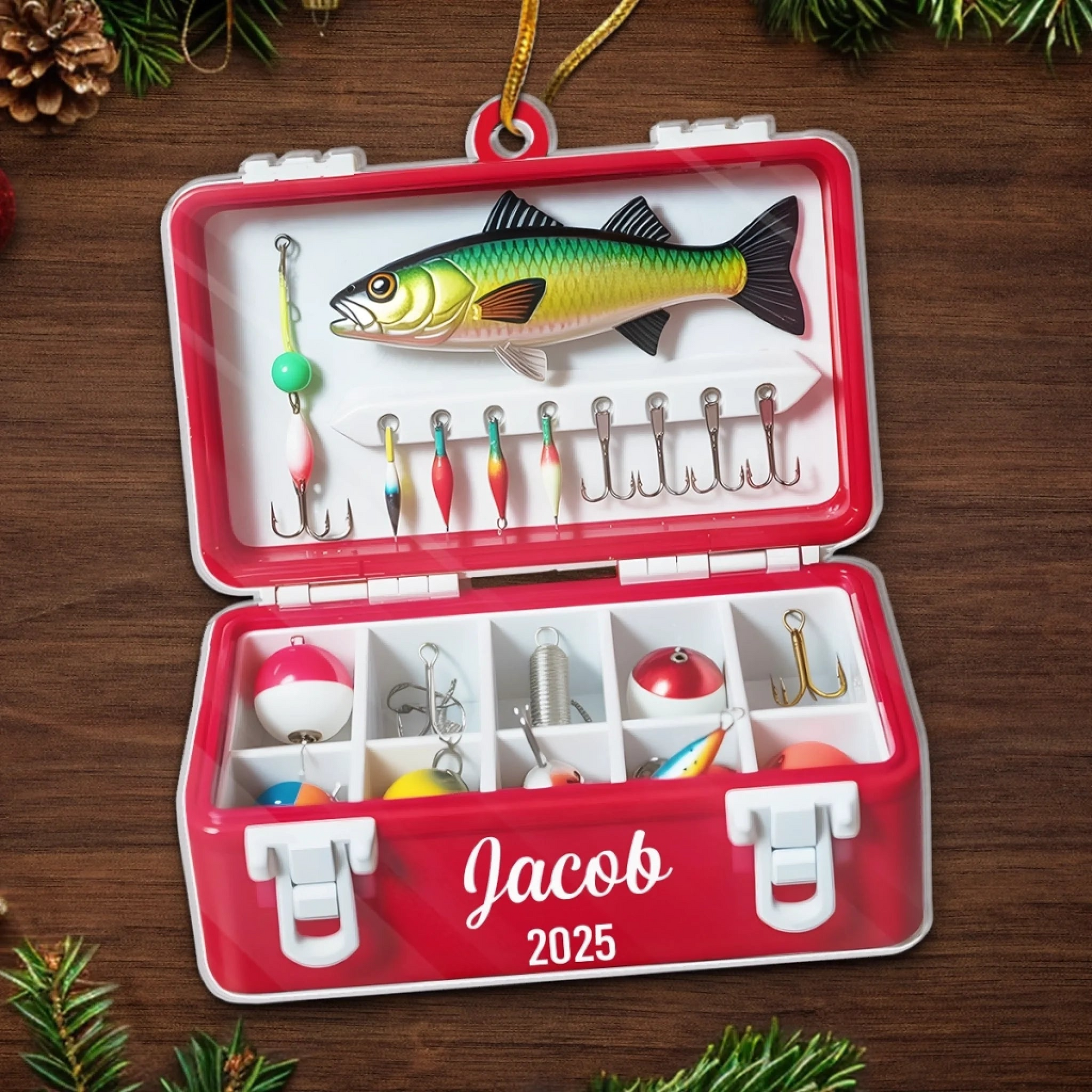 The Best Catch Of The Season Fishing Christmas - Personalized Custom Shaped Acrylic Ornament - Christmas Gift For Him, for Dad, Fishing Lovers