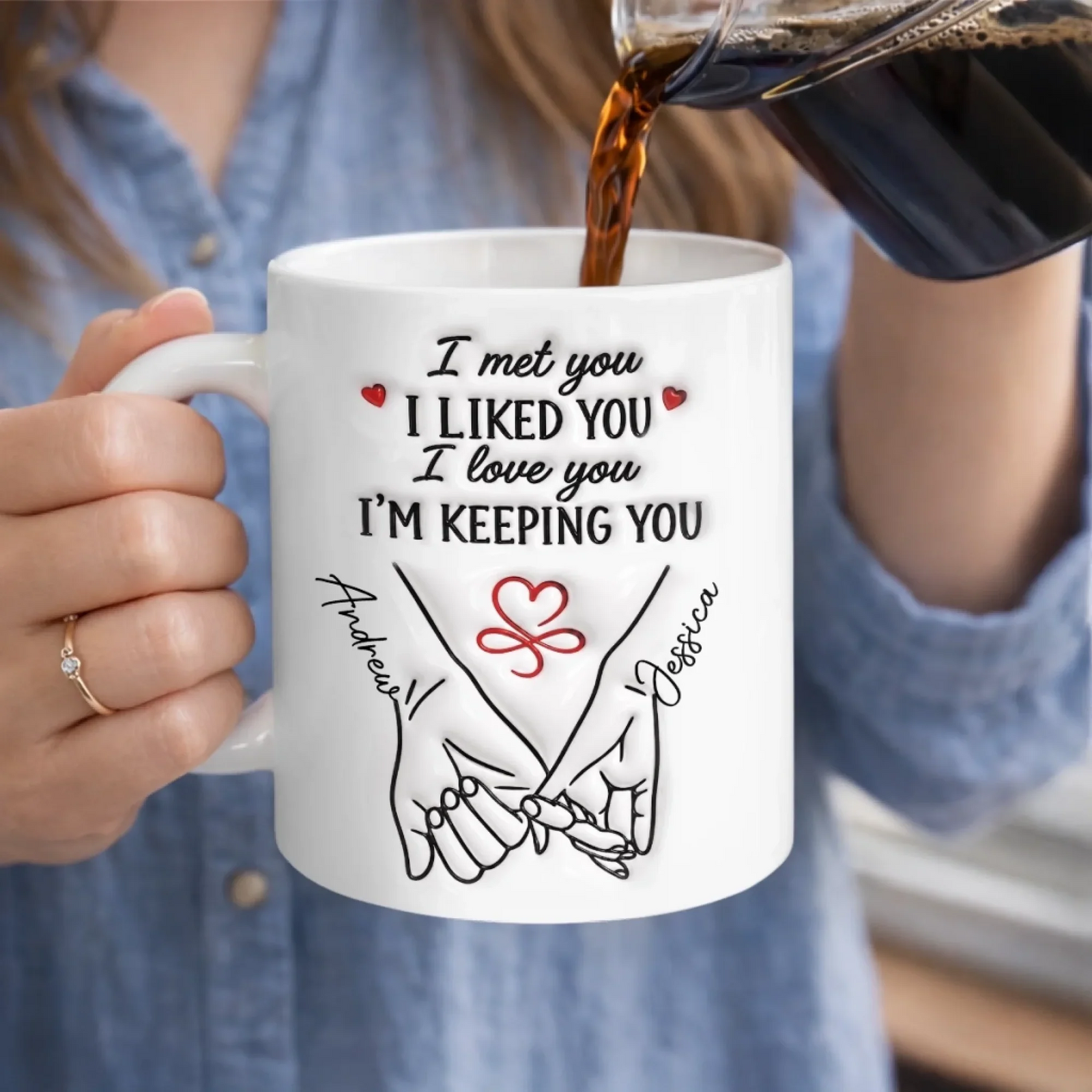 The Day Our Story Began Couple - Personalized Custom Mug - Wedding, Anniversary Gift For Couples, Wife/Husband