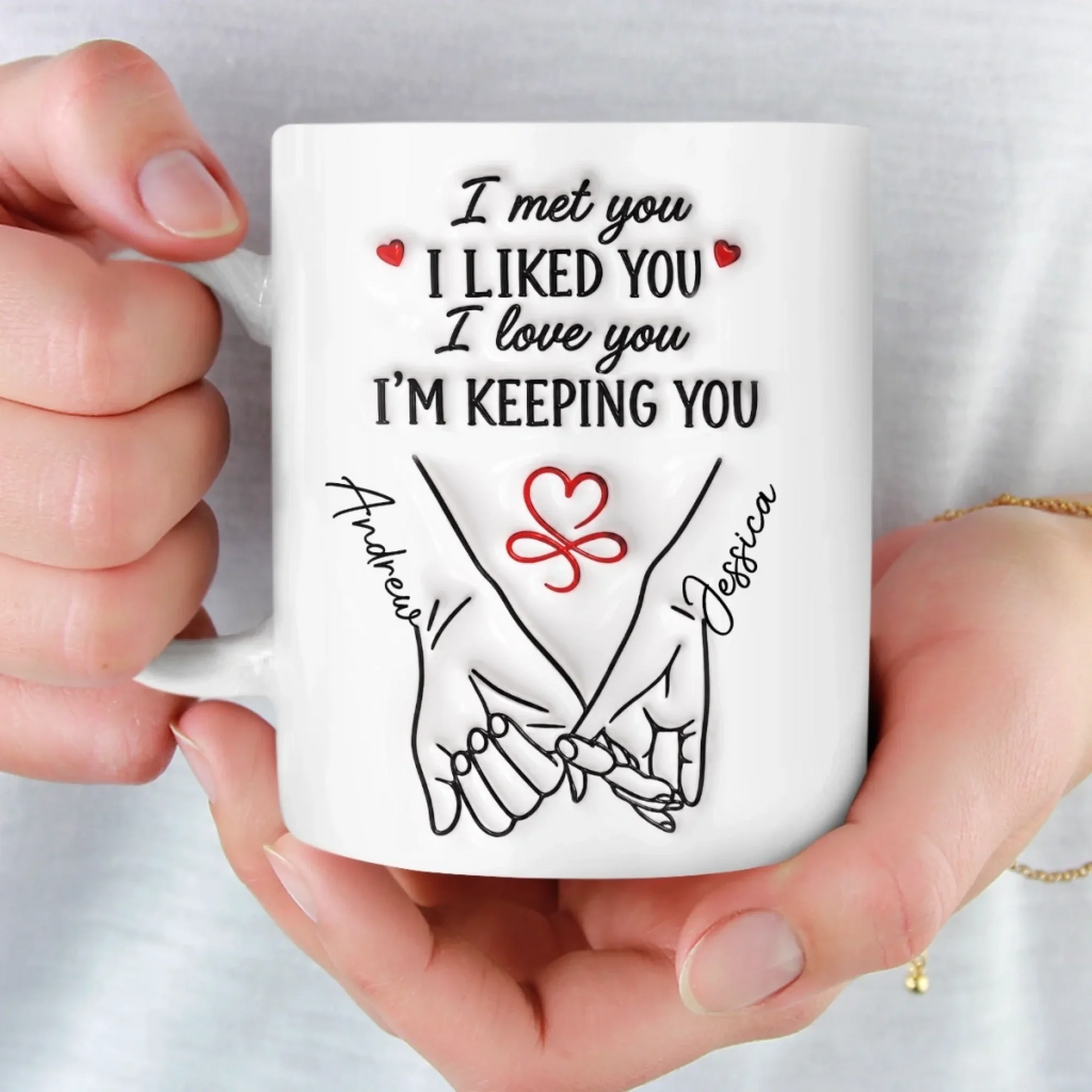 The Day Our Story Began Couple - Personalized Custom Mug - Wedding, Anniversary Gift For Couples, Wife/Husband