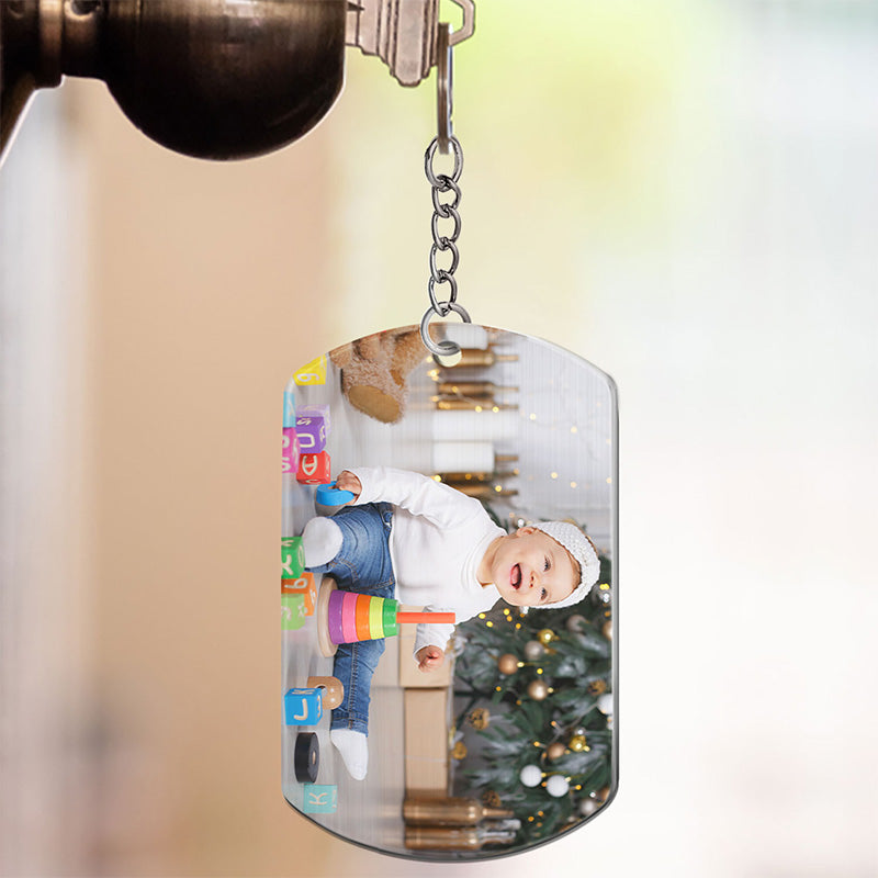 Calendar Custom Photo The Day You Became My Mommy aluminum keychain, alternate view 4