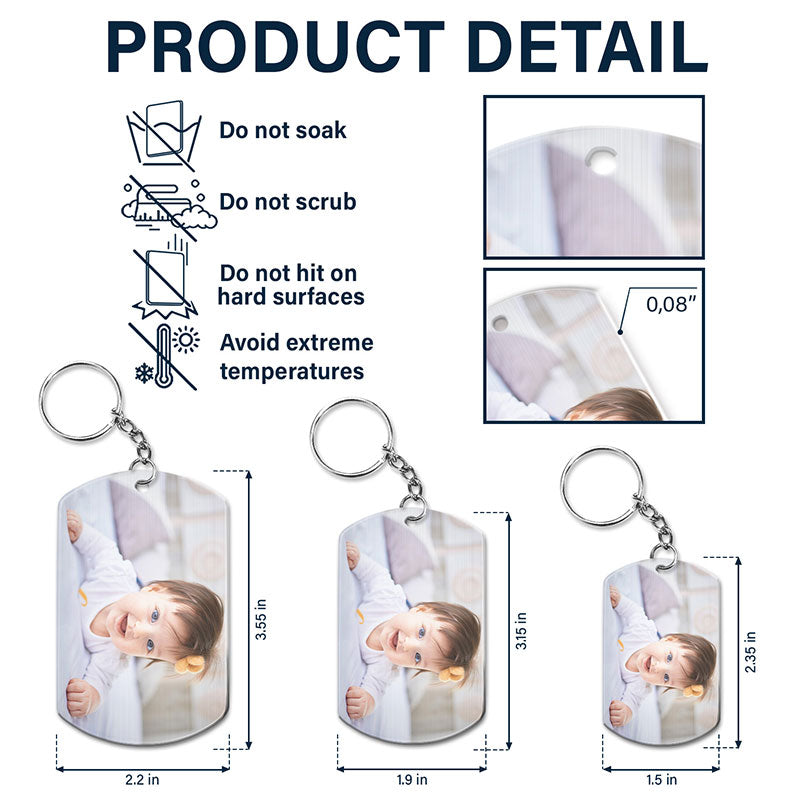 Calendar Custom Photo The Day You Became My Mommy aluminum keychain, alternate view 7