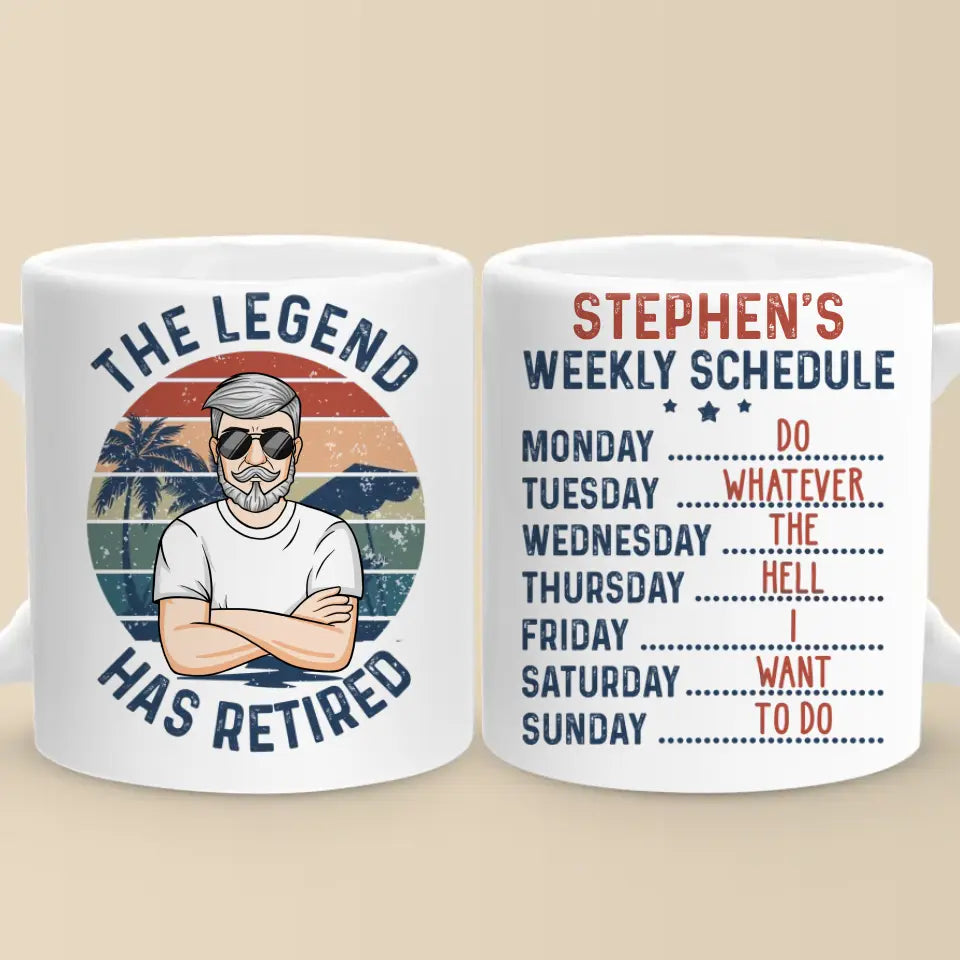 The Legend Has Retired - Personalized Custom Mug - Retirement Gift For Coworkers, Colleagues, Men, Male
