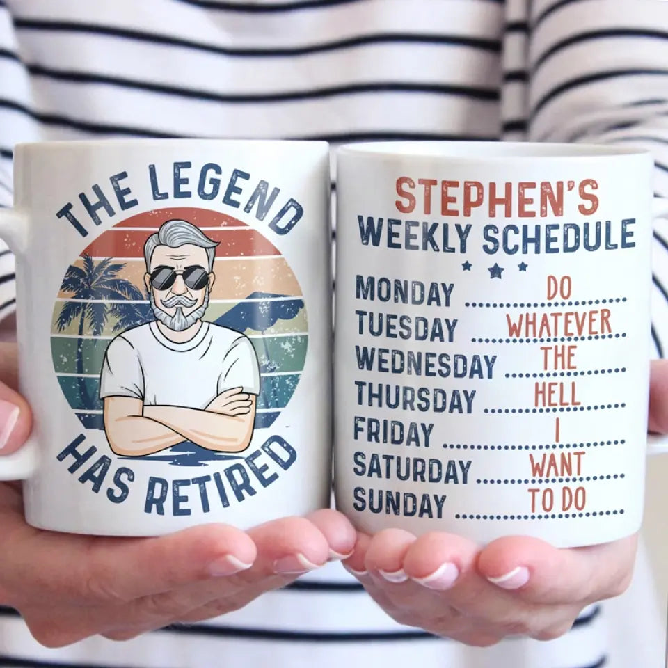 The Legend Has Retired - Personalized Custom Mug - Retirement Gift For Coworkers, Colleagues, Men, Male