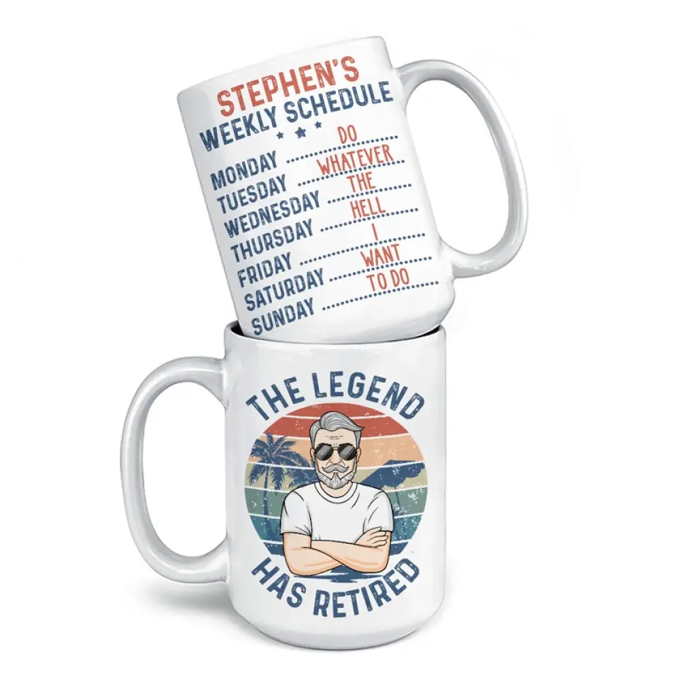 The Legend Has Retired - Personalized Custom Mug - Retirement Gift For Coworkers, Colleagues, Men, Male