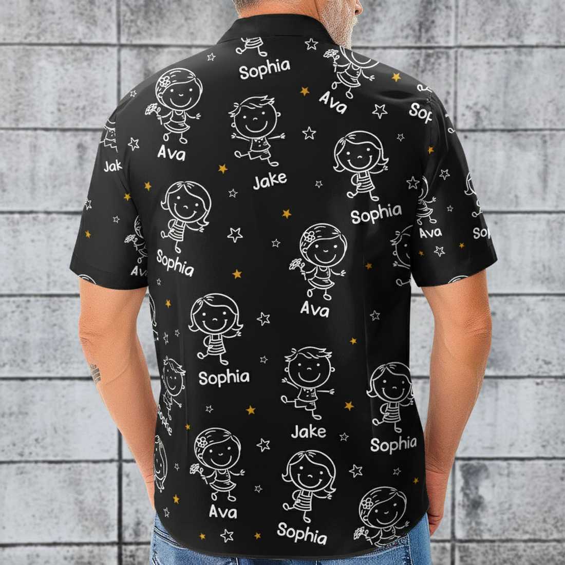 This Grandpa Belongs To Doodle personalized hawaiian shirt, alternate view 3
