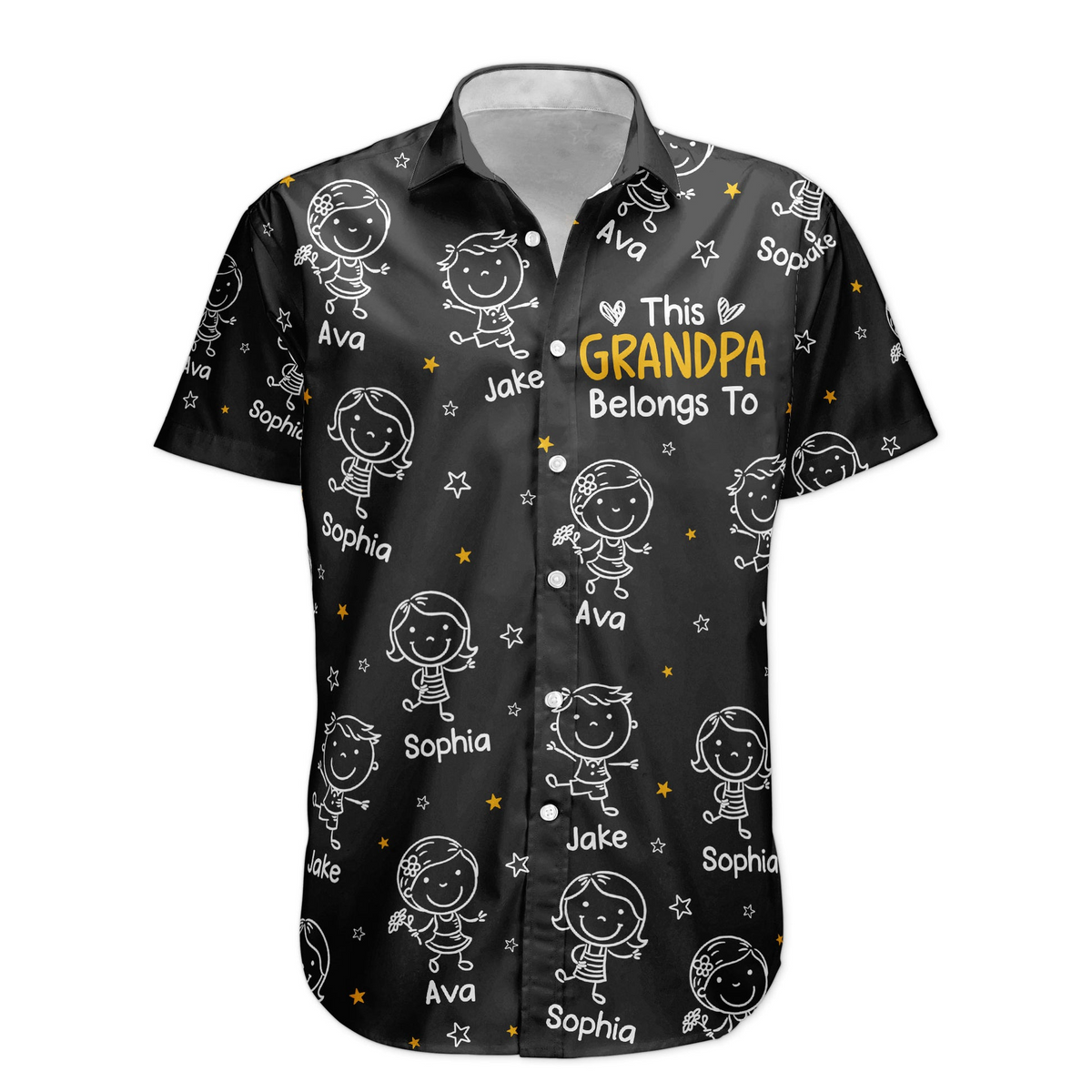 This Grandpa Belongs To Doodle - Personalized Hawaiian Shirt - Gift for Dad, Papa, or Grandpa