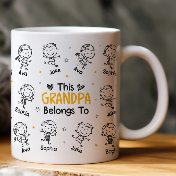 This Grandpa Grandma Belongs To - Personalized Custom Mug - Gift For Grandpa/Grandma, Mom/Dad