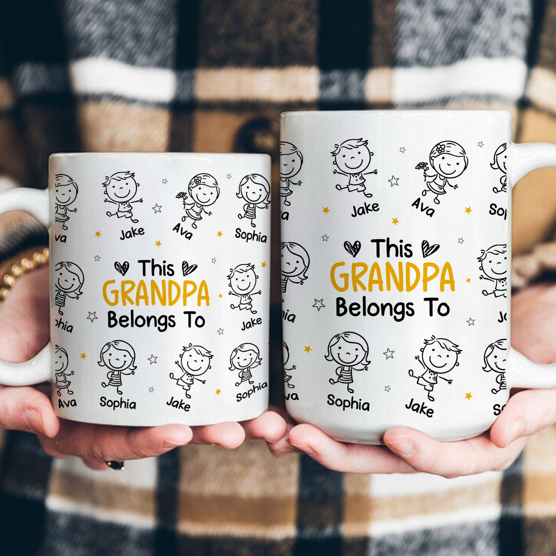 This Grandpa Grandma Belongs To - Personalized Custom Mug - Gift For Grandpa/Grandma, Mom/Dad