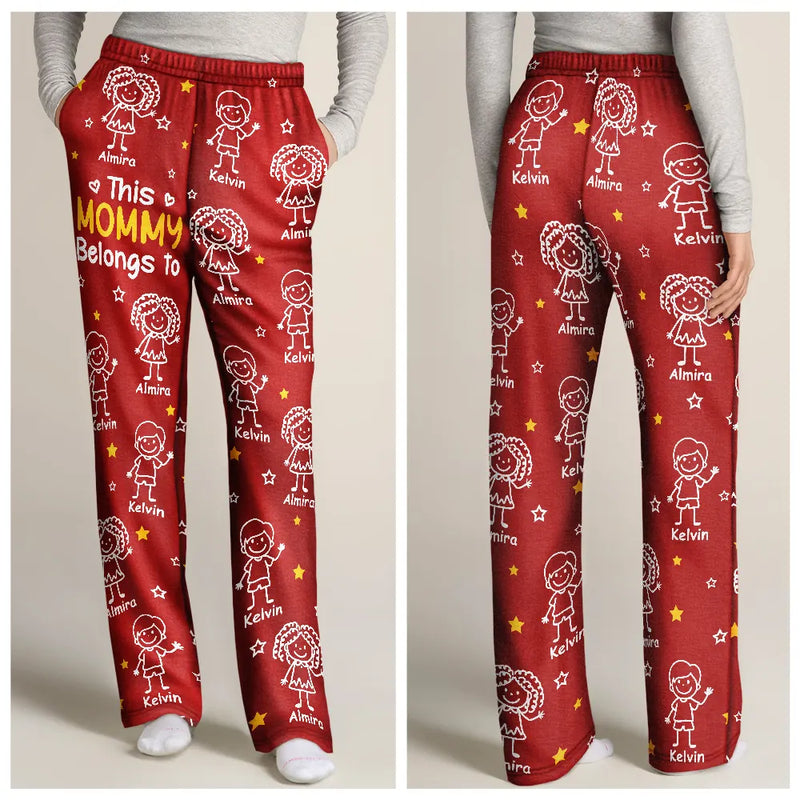 This Grandpa Grandma Belongs To Kids Pet - Personalized Sweatpants, Pajama Pants, Pajama Set - Christmas Gift For Grandpa/Grandma, Mom/Dad