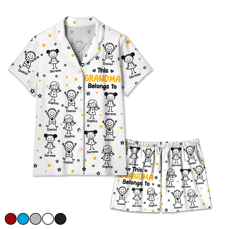 This Grandpa Grandma Belongs To Kids Pet - Personalized Sweatpants, Pajama Pants, Pajama Set - Christmas Gift For Grandpa/Grandma, Mom/Dad