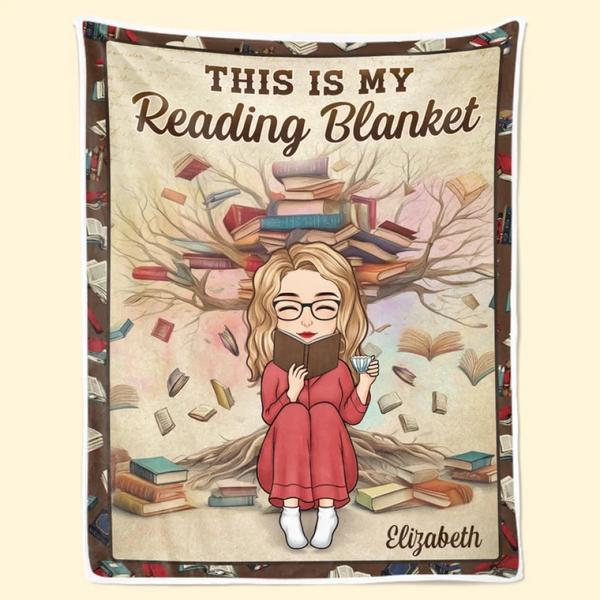 This Is My Reading Blanket Book Lovers - Personalized Custom Blanket - Gift For Book Lovers, Bookworms, Readers