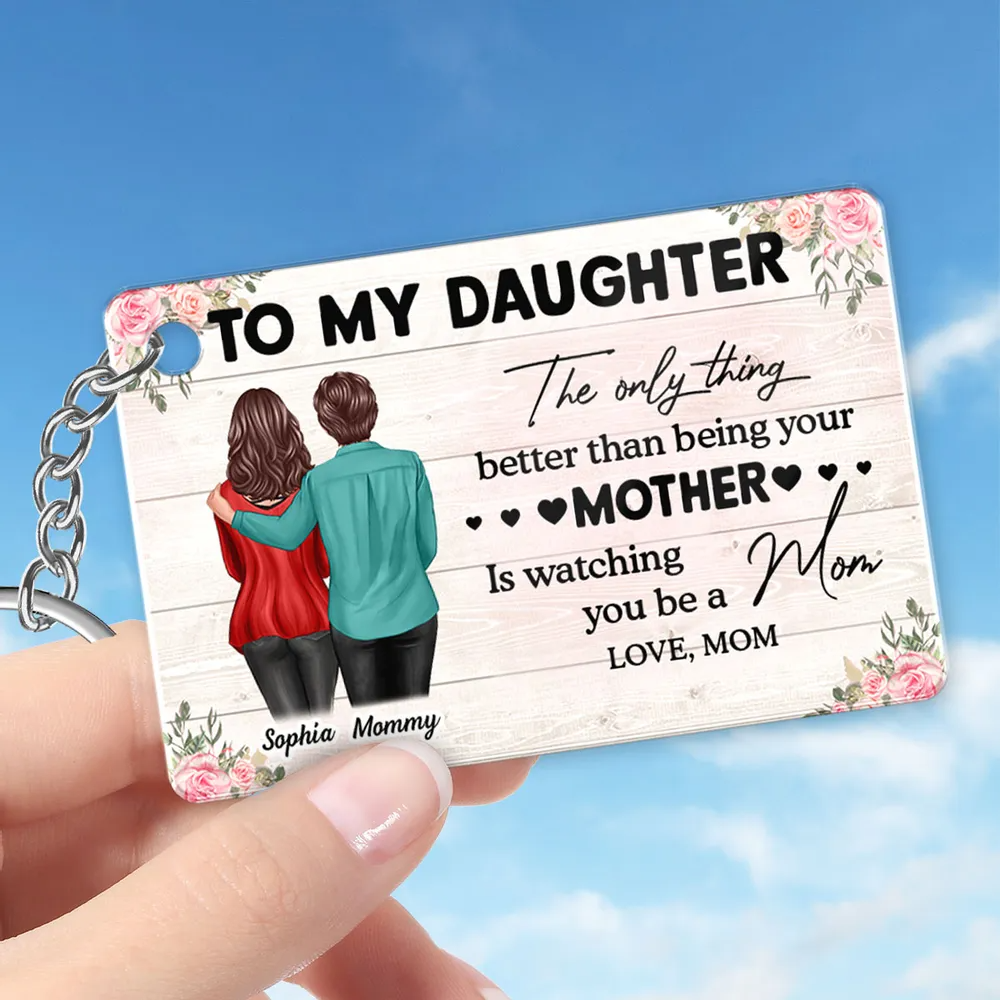 Personalized To My Daughter From Mom acrylic keychain, alternate view 2