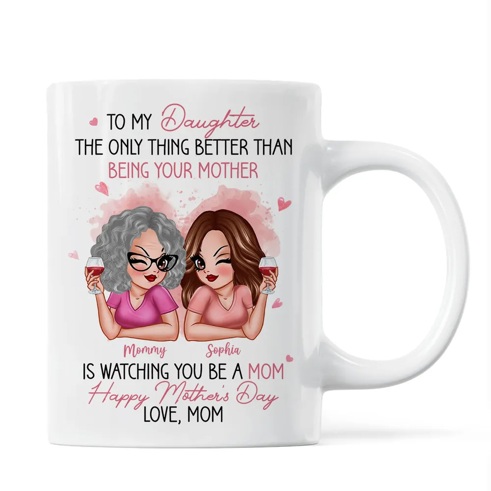 To My Daughter From Mom Happy Mother's Day - Personalized Custom Mug - Mother's Day Gift For Daughter