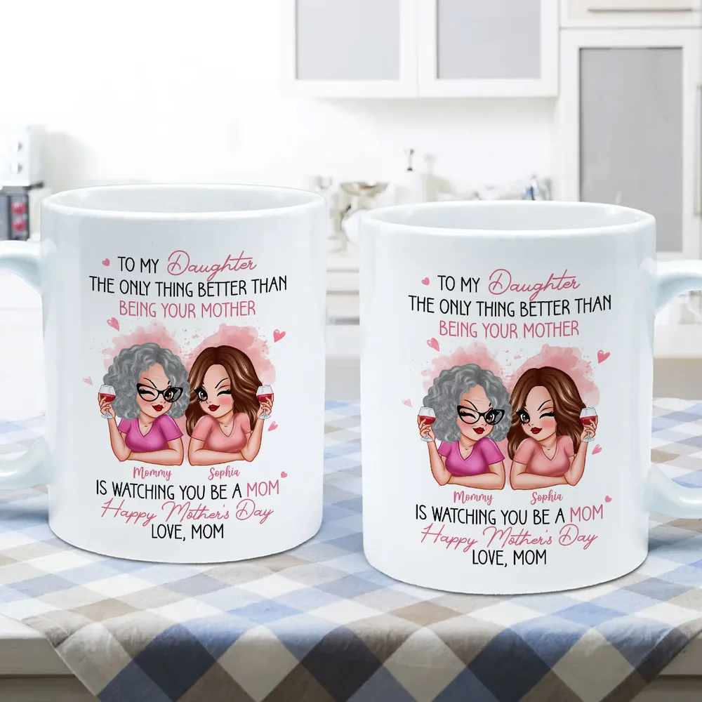 To My Daughter From Mom Happy Mother's Day - Personalized Custom Mug - Mother's Day Gift For Daughter
