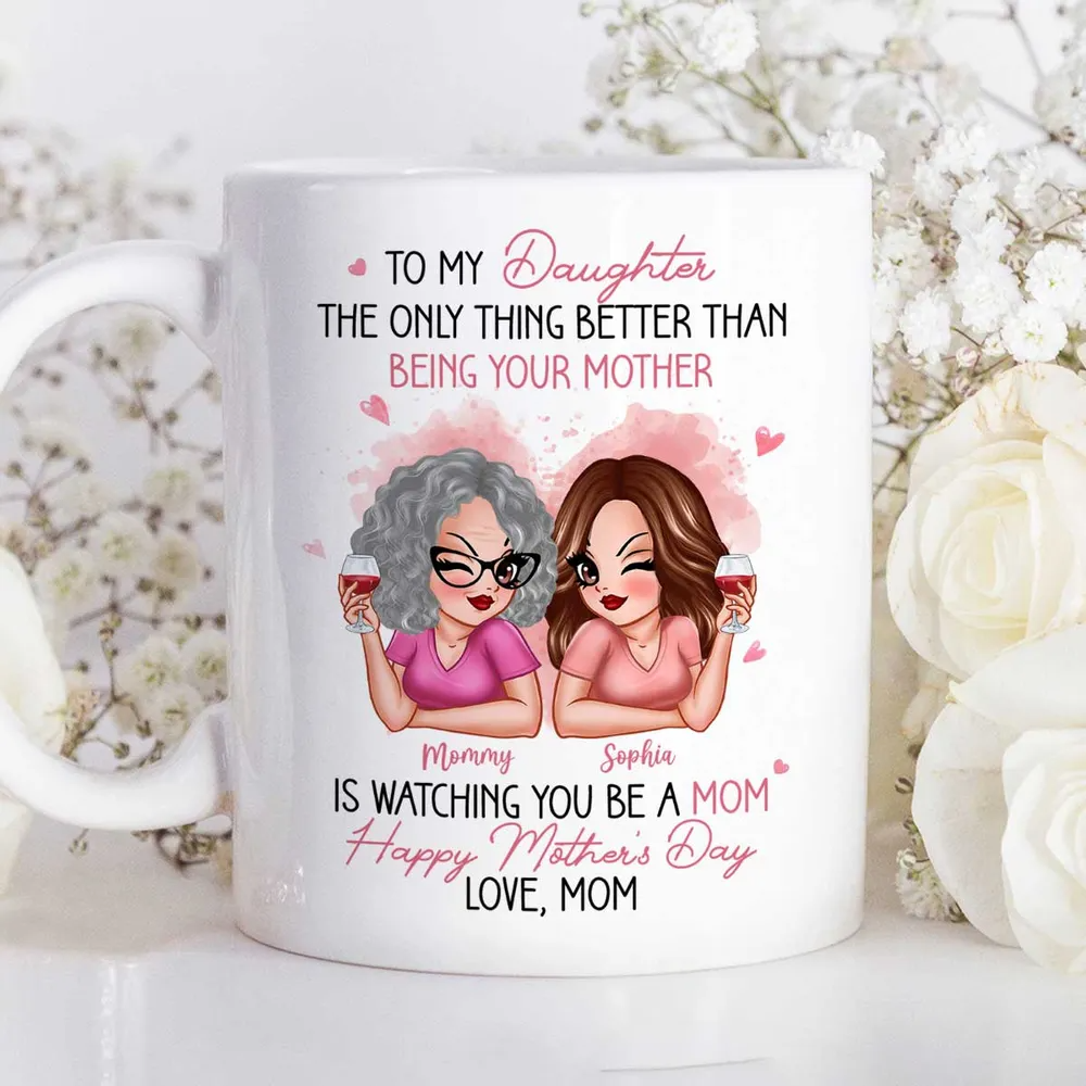 To My Daughter From Mom Happy Mother's Day - Personalized Custom Mug - Mother's Day Gift For Daughter