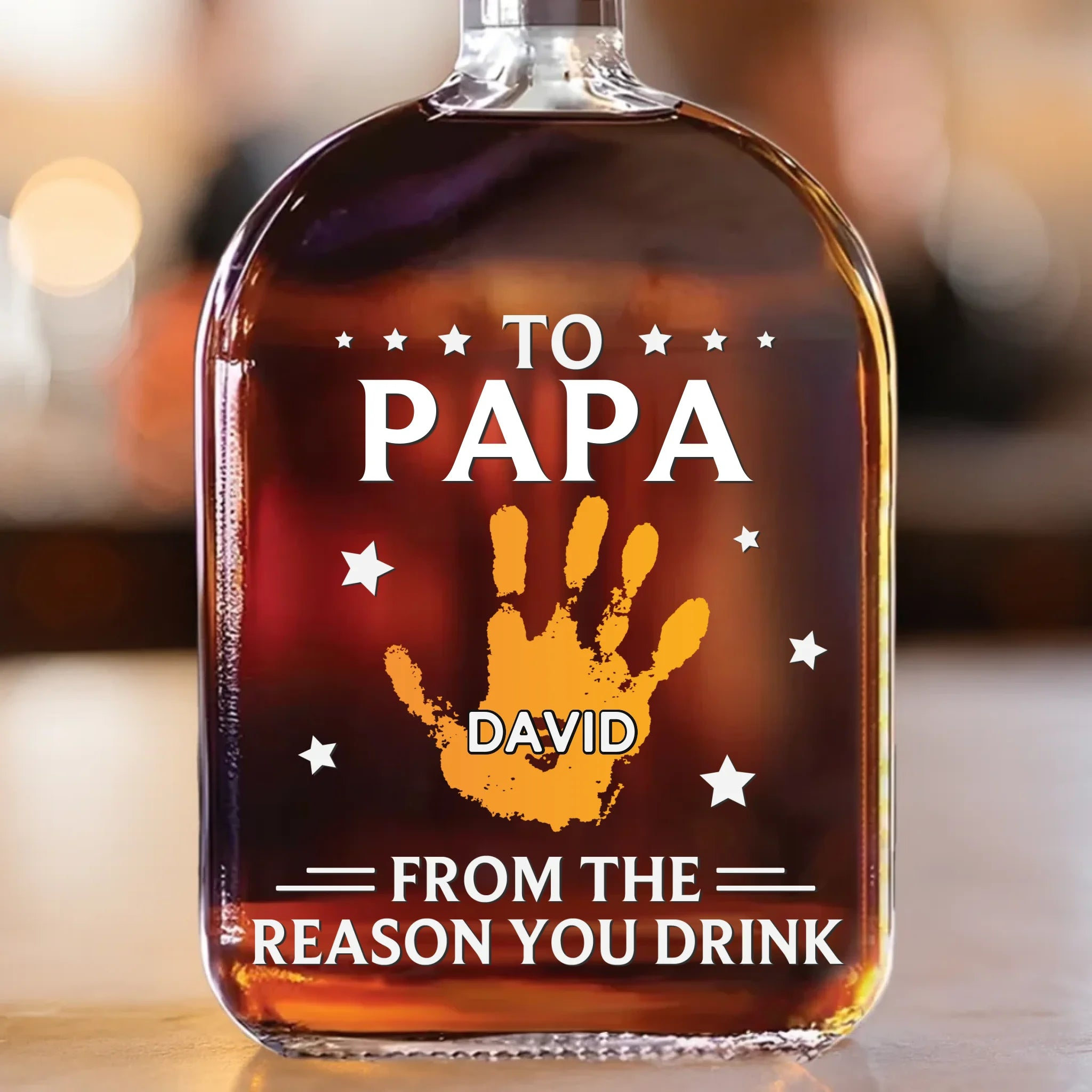 To My First And Forever Hero Papa/Grandpa - Personalized Whiskey Bottle - Gift for Dad, Papa, or Grandpa 3