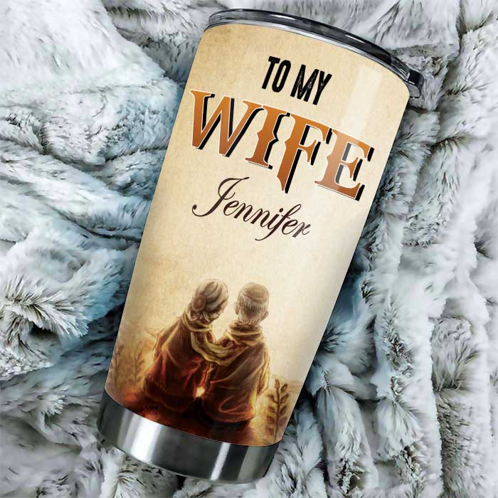 Personalized To My Wife, You Are My Queen Forever Couple 20oz tumbler, alternate view 3