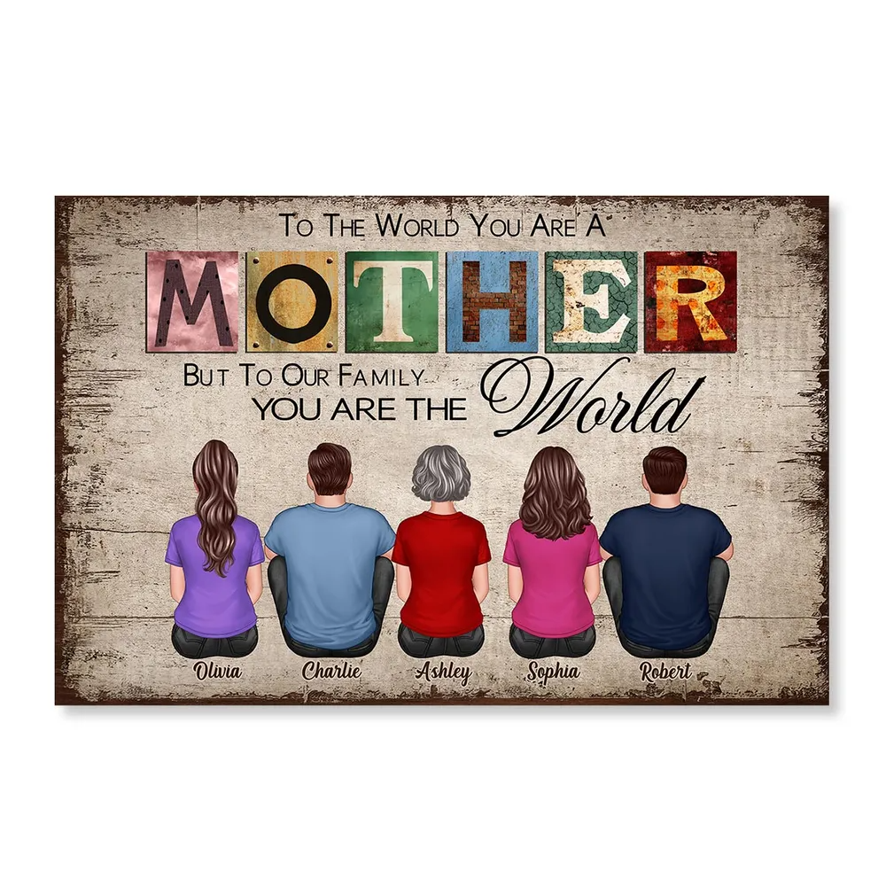 Personalized To The World You Are A Mother poster, kitchen and living room