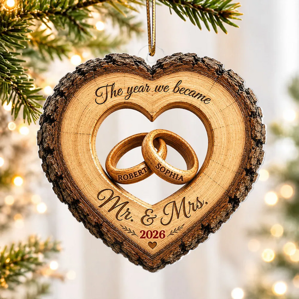 Together Forever Couple - Personalized Custom Shaped Acrylic Ornament - Christmas Gift For Her/Him, Husband/Wife, Couples, Newlywed Wedding Gift