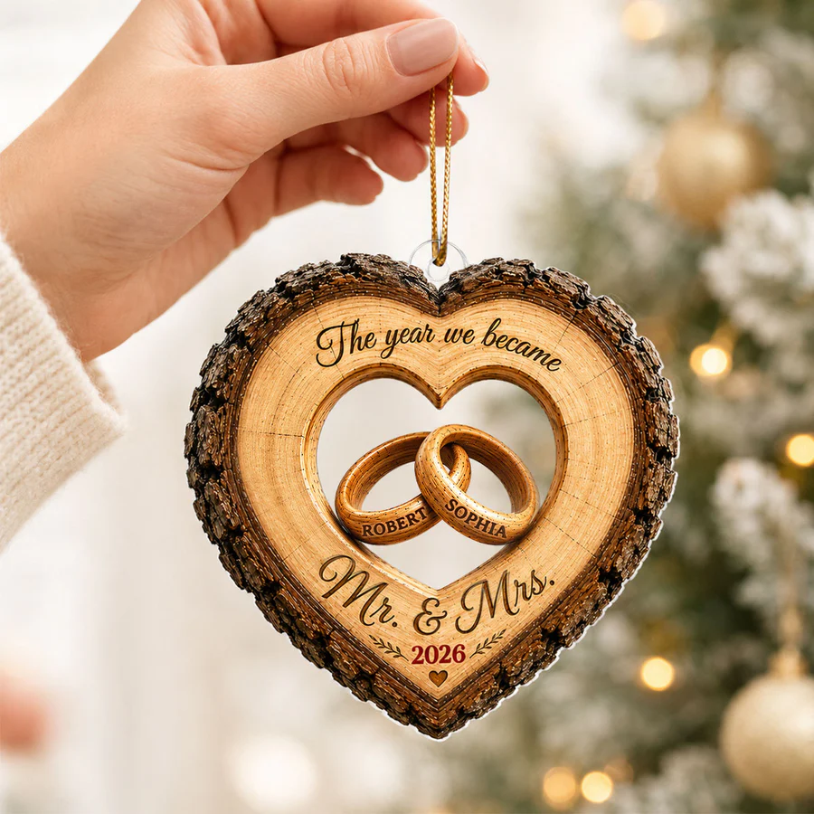 Together Forever Couple - Personalized Custom Shaped Acrylic Ornament - Christmas Gift For Her/Him, Husband/Wife, Couples, Newlywed Wedding Gift