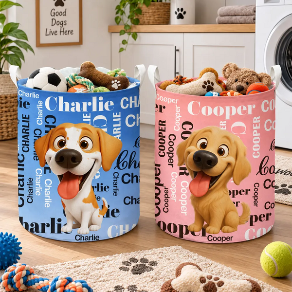 Toys Collection Dog Lovers - Personalized Basket - Gift for Dog Lovers, Dog Mom, Dog Dad, Pet Lovers