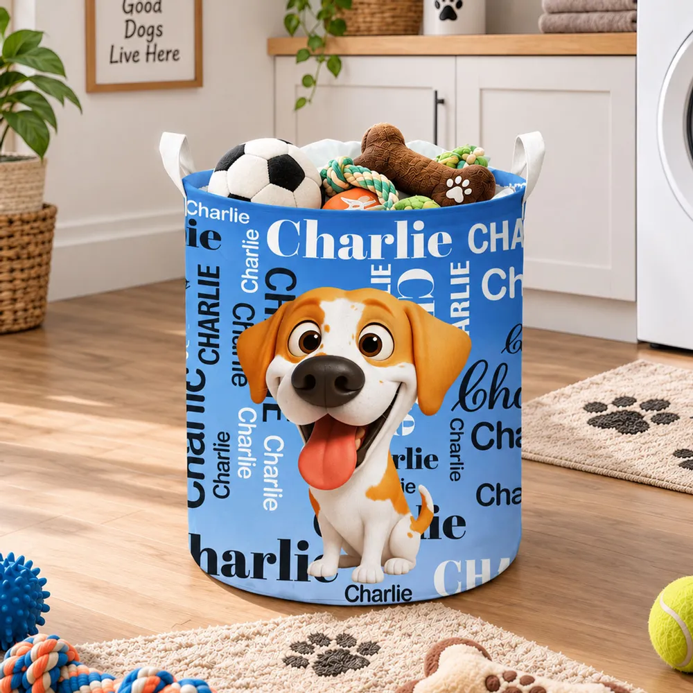 Toys Collection Dog Lovers - Personalized Basket - Gift for Dog Lovers, Dog Mom, Dog Dad, Pet Lovers