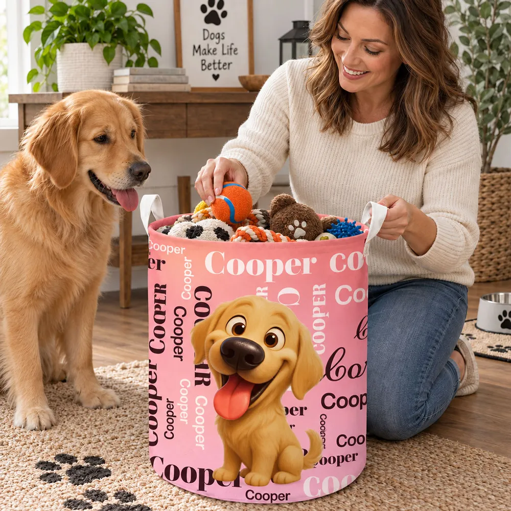 Toys Collection Dog Lovers - Personalized Basket - Gift for Dog Lovers, Dog Mom, Dog Dad, Pet Lovers