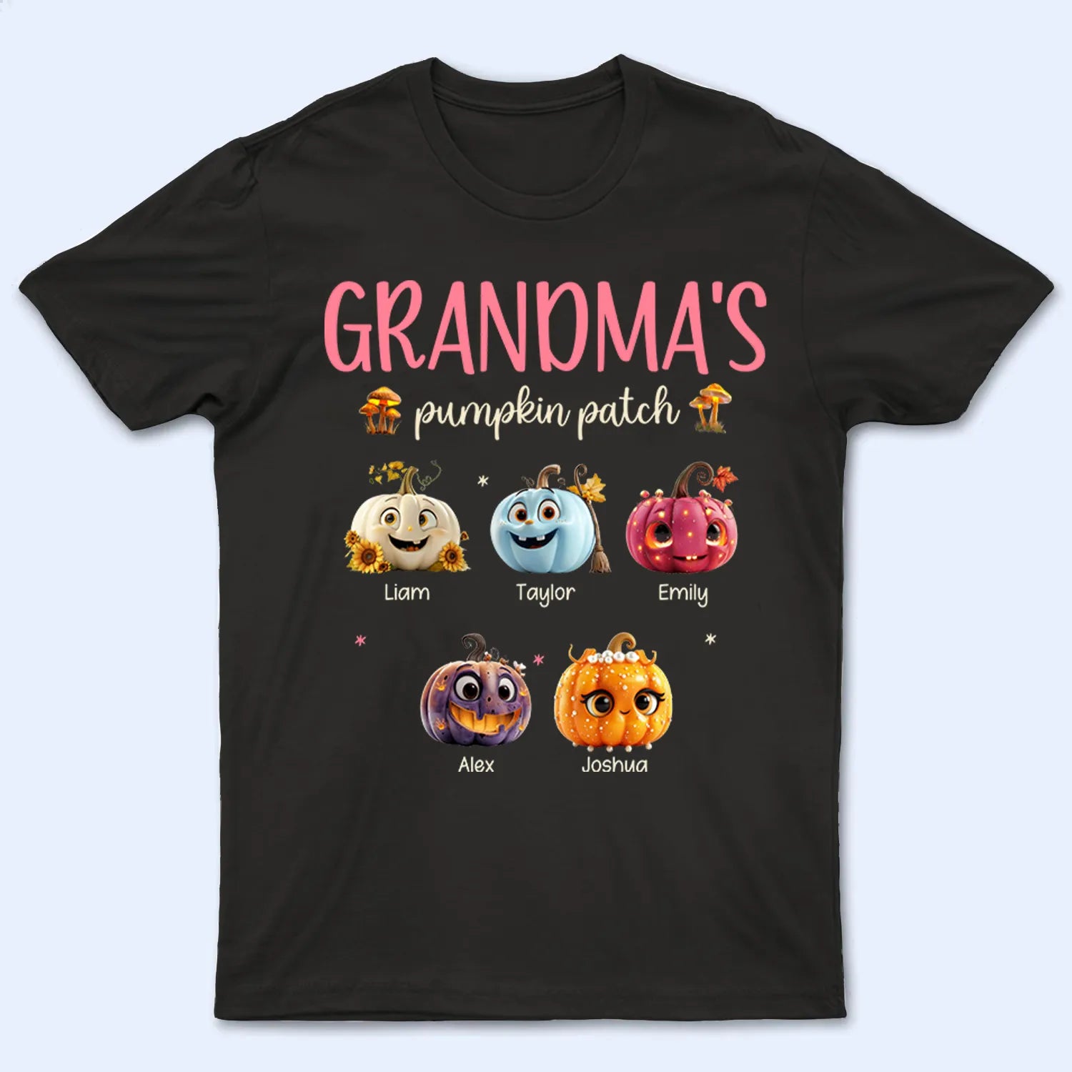 Grandma Pumpkin Patch - Personalized Custom T Shirt - Gift for Grandma/Nana/Mimi, Mom, Wife, Grandparent 3