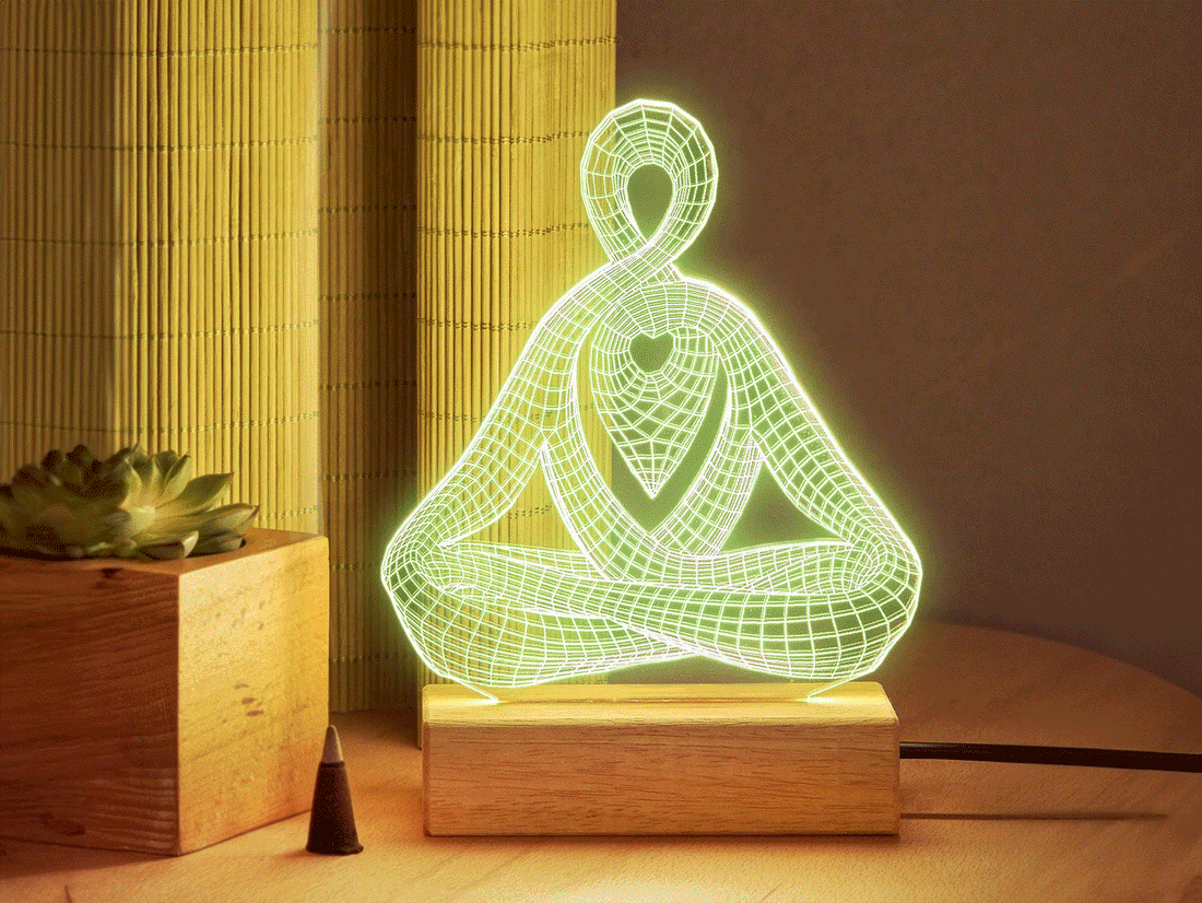 Meditation Light Decor personalized led light custom shape, alternate view 2