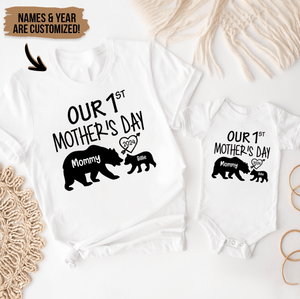 Our 1st Mother's Day - Momma Bear & Baby Bear - Personalized Gift For New Moms, Mom, Mother, Grandma, Grandmother, Mother's Day, Family - Suzitee Store