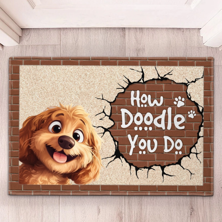 How Doodle You Do - Goldendoodle, Labradoodle - Personalized Doormat - Personalized Gift for Dog Lovers