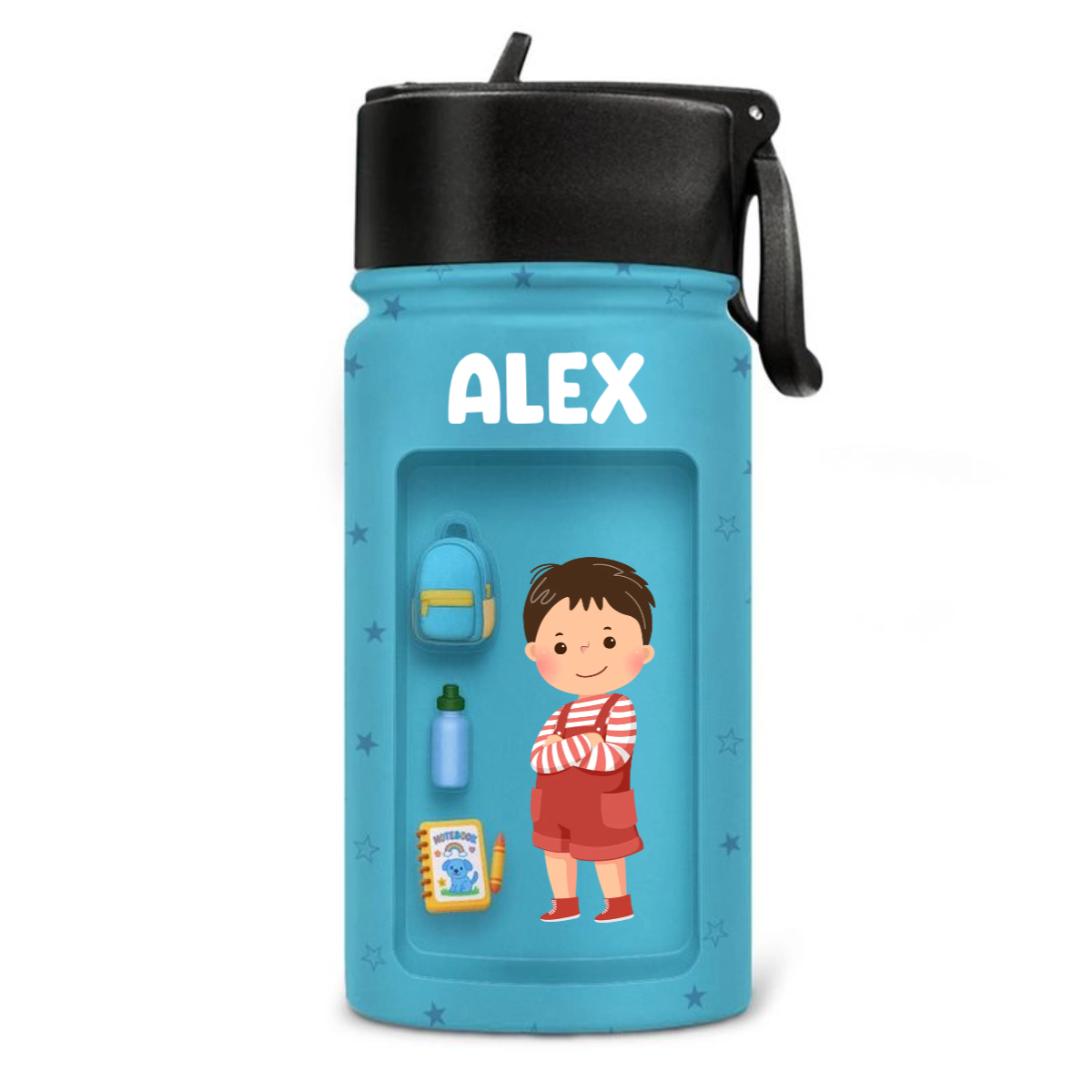 Kid Back To School - Personalized Kids Stainless Steel Water Bottle - Custom Gift For Back To School, First Day of School - Student, Son, Daughter | Kindergarten, Pre-K, Preschool