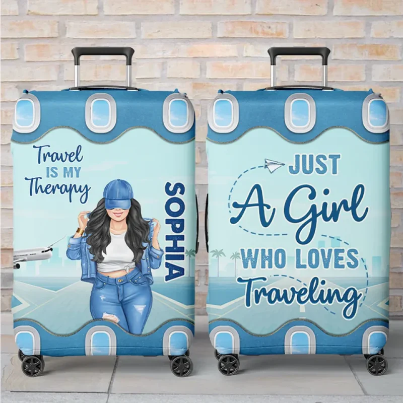 Up In The Clouds, Where I Belong - Personalized Custom Luggage Cover - Summer Vacation Gift, Gift For Travel Lovers