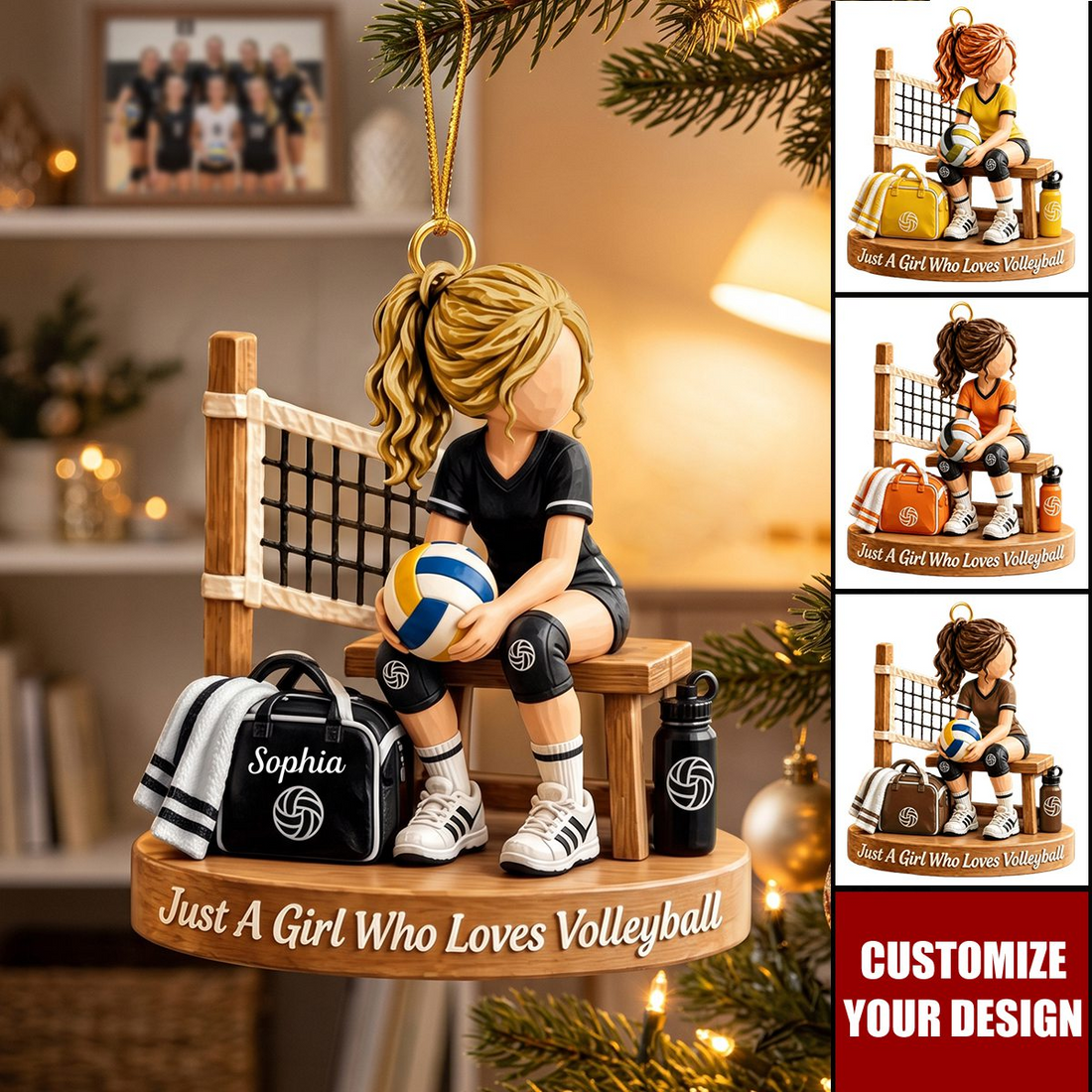 Custom Volleyball Player Christmas - Personalized Custom Shaped Acrylic Ornament - Christmas Gift for Volleyball Player, Volleyball Gift For Daughter, Granddaughter
