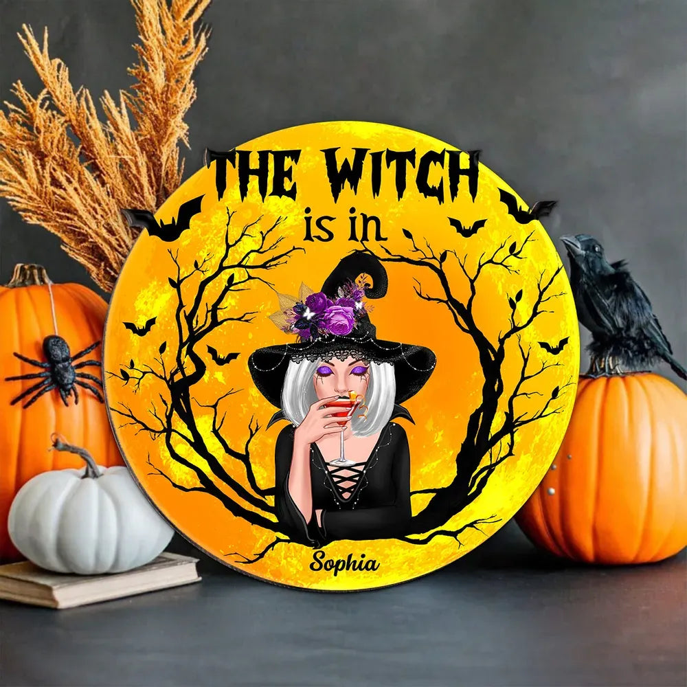 Personalized The Witch Is In wood sign, alternate view 3