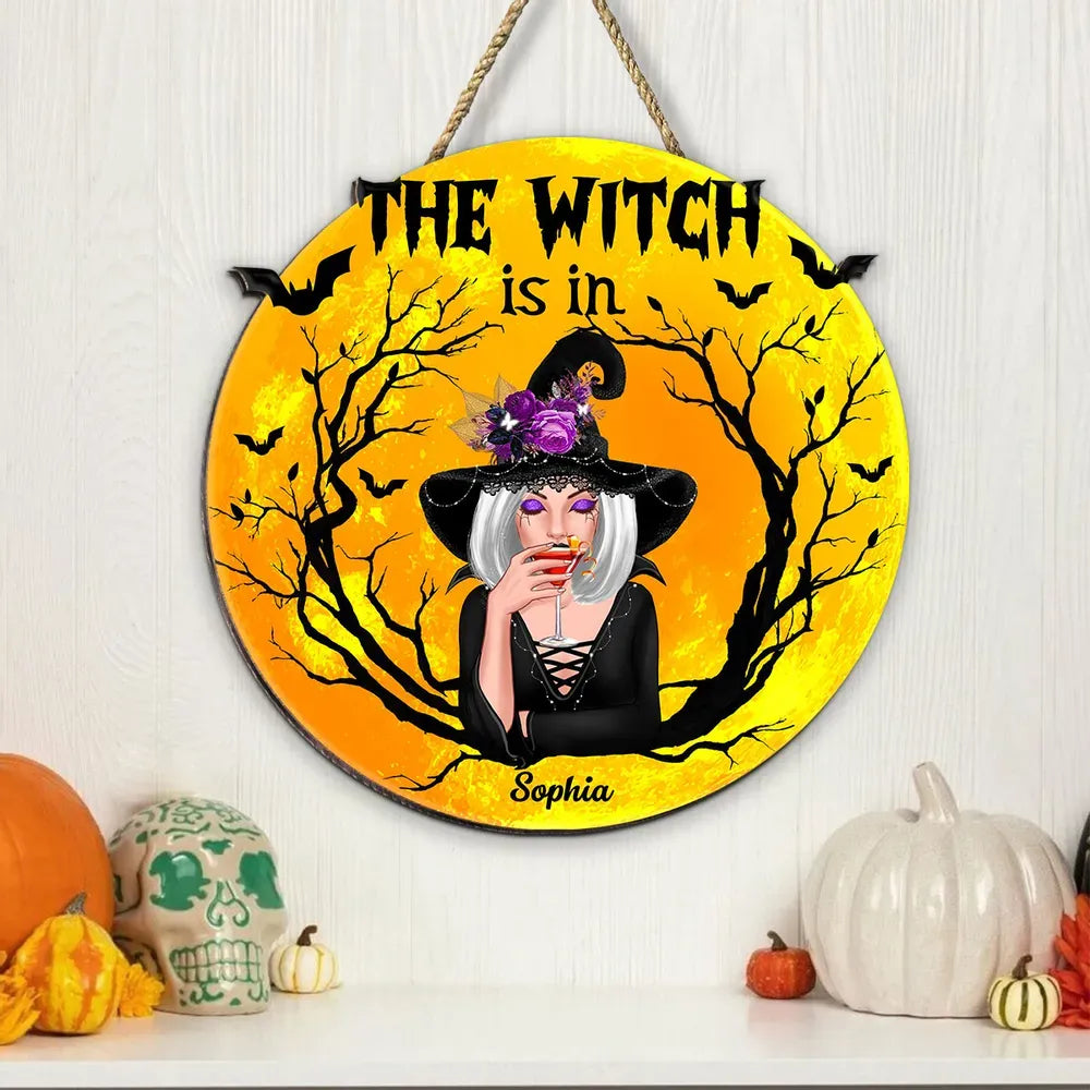 Personalized The Witch Is In wood sign, alternate view 5
