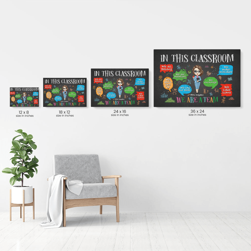 Personalized In This Classroom We Are A Team canvas, alternate view 4