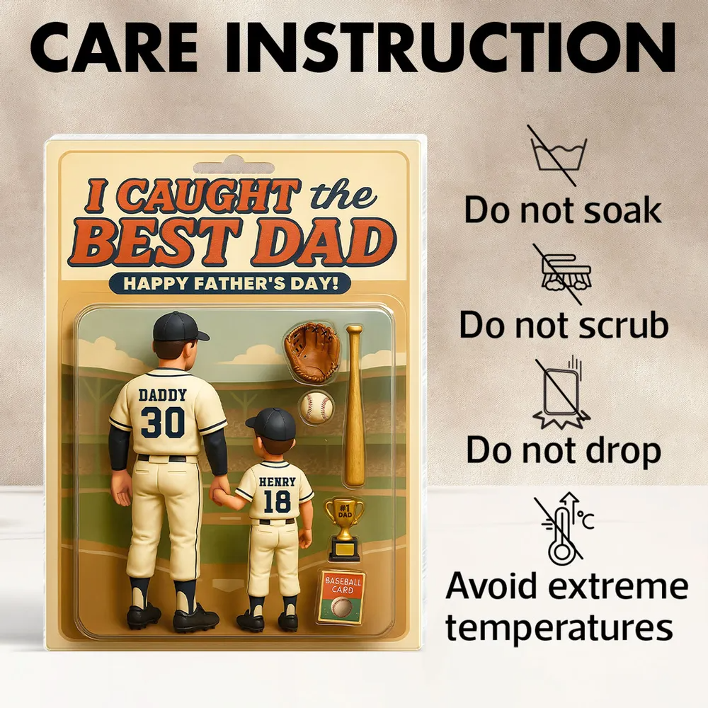 We Caught the Best Dad Baseball - Personalized Rectangle Acrylic Plaque - Gift For Dad, Daddy, Father's Day