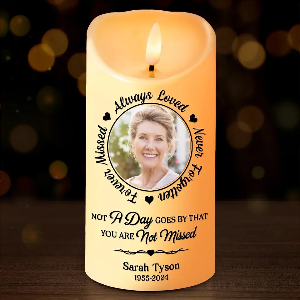 Custom Photo We Miss You And Love You Always - Personalized Custom LED Candle - Sympathy Gift For Family Members
