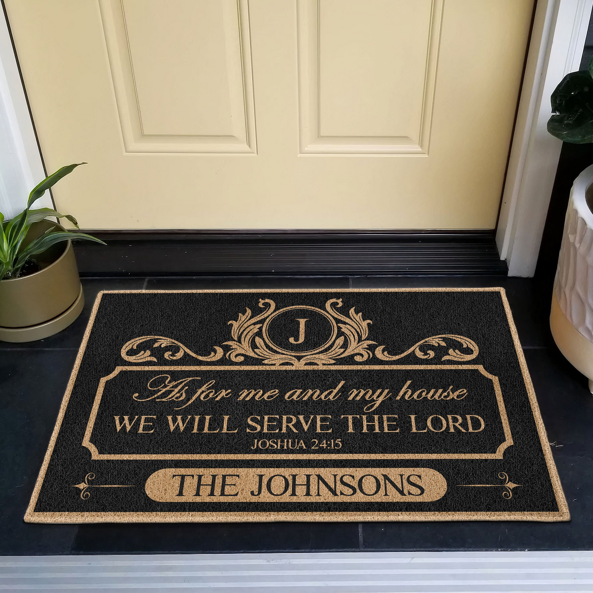 We'll Serve The Lord - Personalized Doormat - Gift for Family, Home Decor, Christian Gift