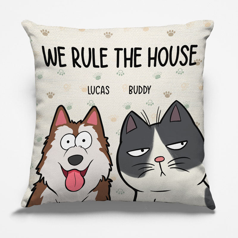 Personalized We're The Trouble Dog/Cat pillow, alternate view 2