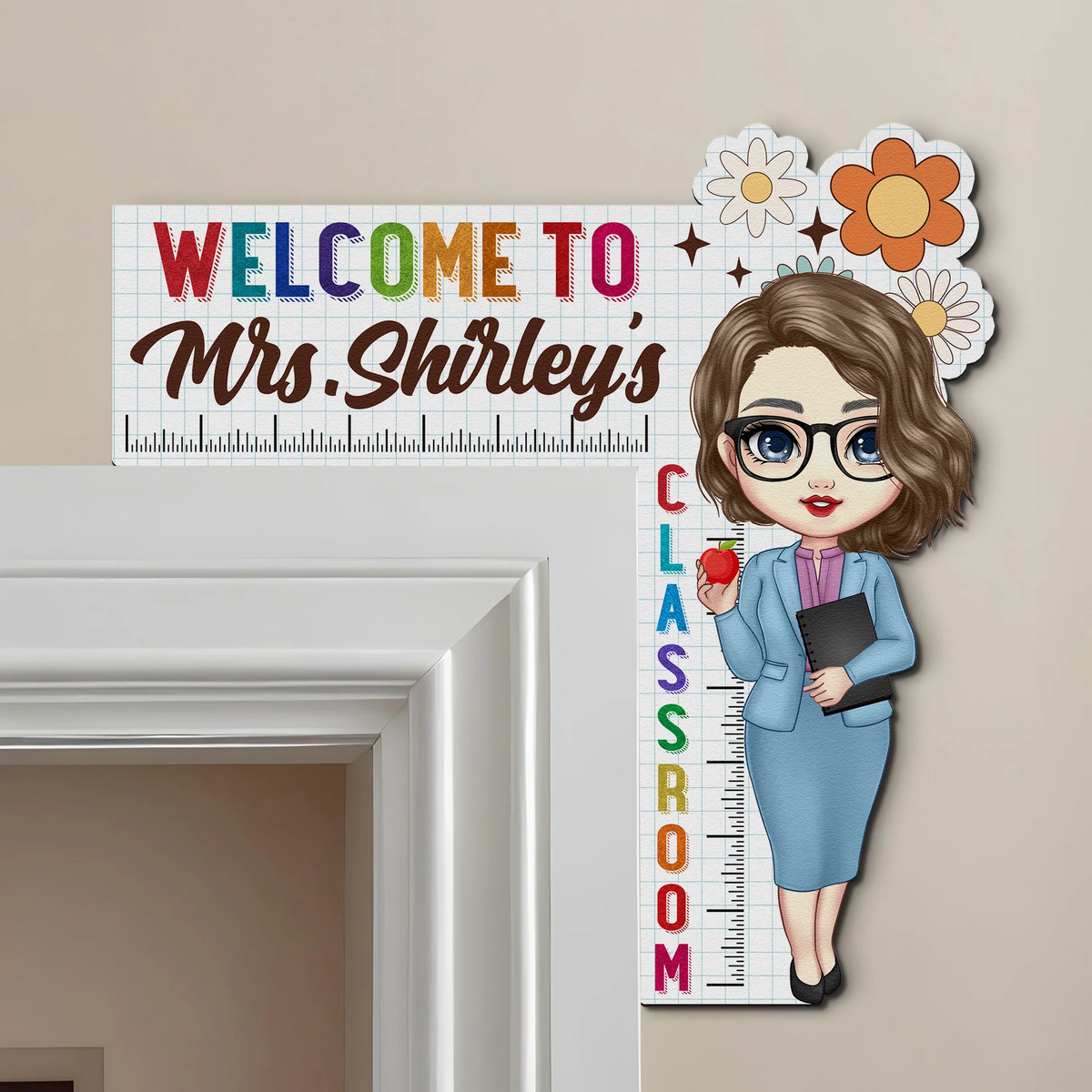 Welcome To My Class Teacher - Personalized Door Corner Wood Sign - Back To School, 1st Day of School - Custom Gift For Teachers &amp; Educators, Classroom Decoration