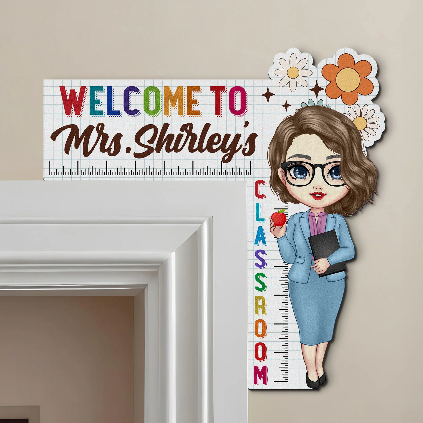 Welcome To My Class Teacher - Personalized Door Corner Wood Sign - Back To School, 1st Day of School - Custom Gift For Teachers & Educators, Classroom Decoration