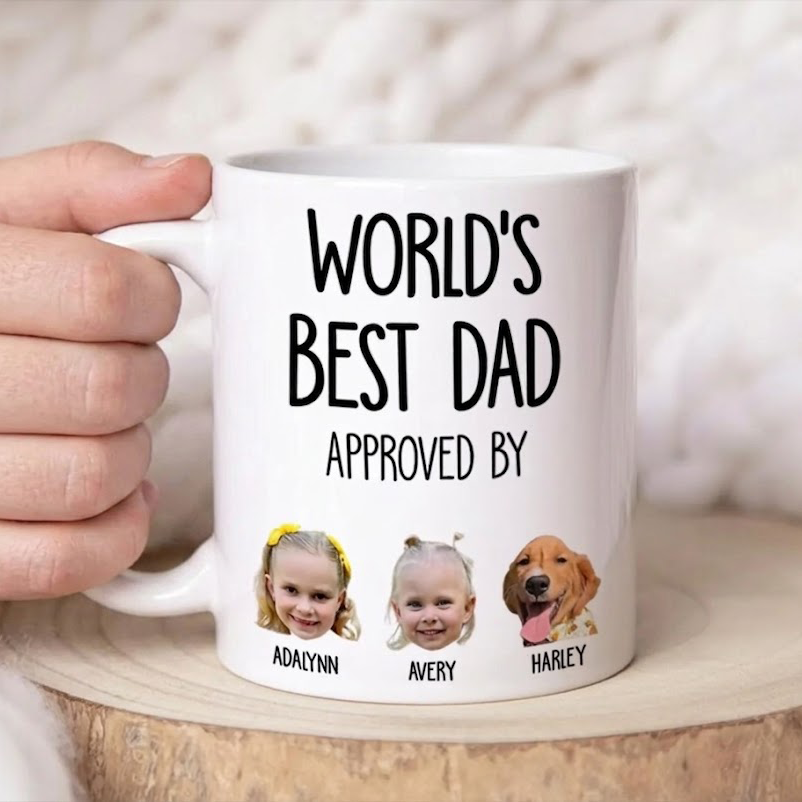 Custom Photo World's Best Dad - Personalized Custom Mug - Father's Day Gift For Dad, Daddy, Papa